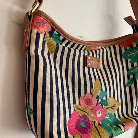 SPARTINA 449 Shelter Cove Linen Leather Shoulder Tote Bag - Picture 7 of 16